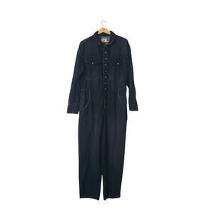 Free People x Care FP Townes Denim Coveralls/Jumpsuit Black Size Large